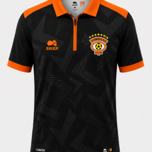 CAMISETA DE SALIDA NEGRA CON NARANJA 2026
